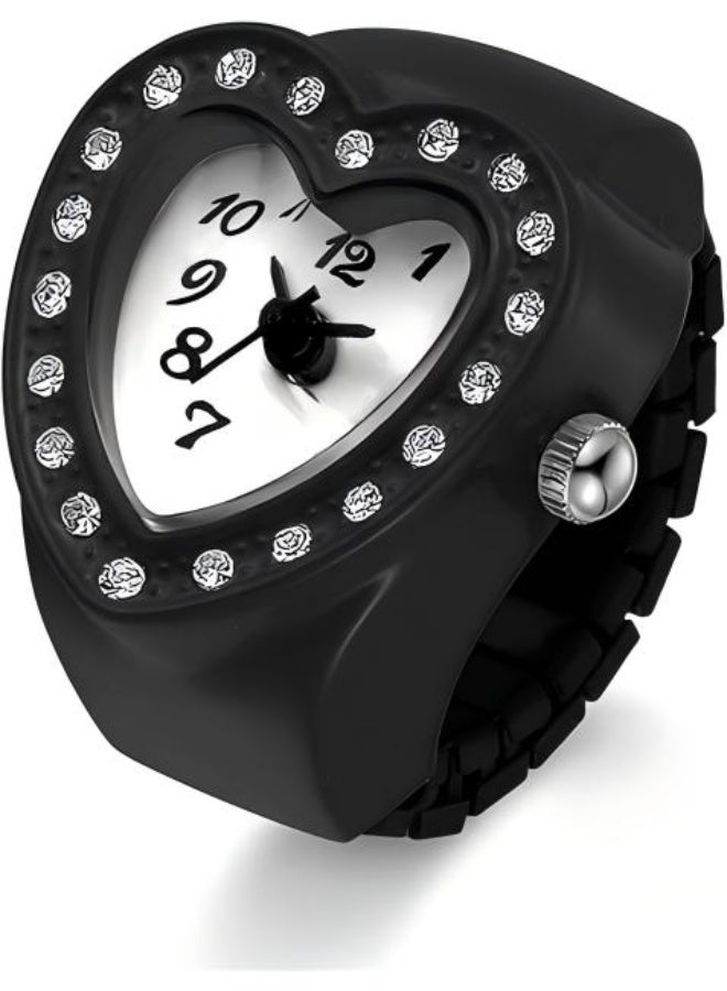 مجوهرات - ساعات يد دائرية أنالوج للرجال والنساء، سهلة القراءة، تعمل بحركة كوارتز، خواتم ساعة قابلة للتعديل. - Image 1